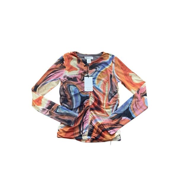 Bailey 44 Abstract Mesh Ruched Top – Size XS (NWT) - Picture 1 of 5